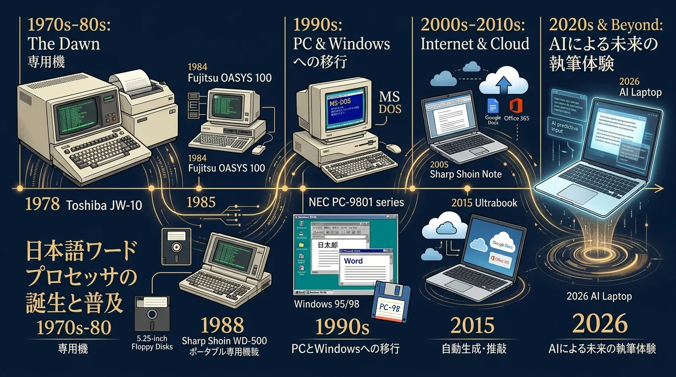 日本語ワープロの歴史――専用機から「松」、一太郎、Word、そしてAIへ