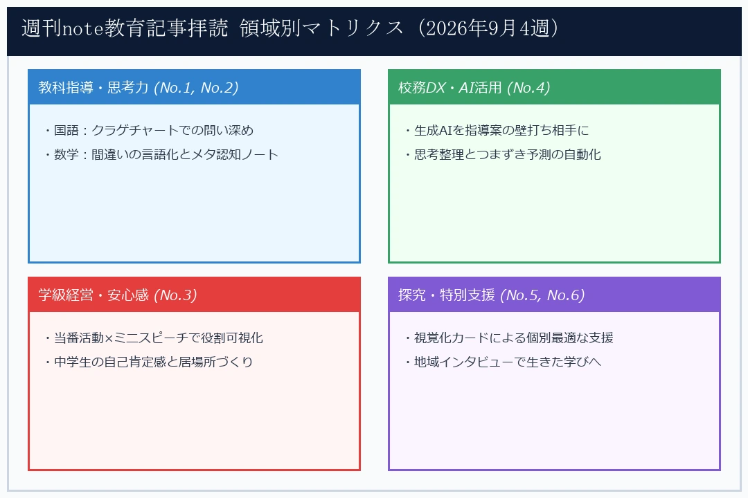 週刊note教育記事 領域別マトリクス（2026年9月4週）
