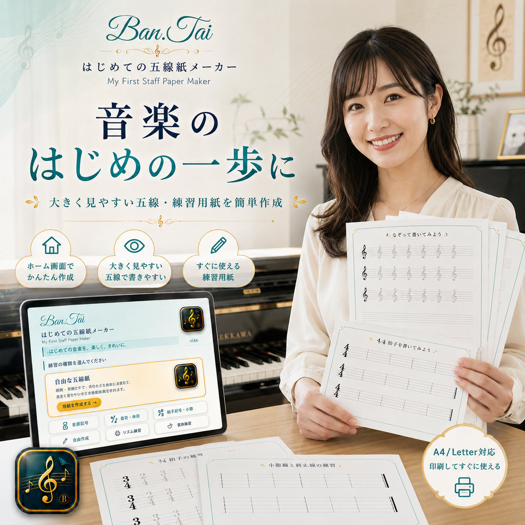 Ban.Tai はじめての五線紙メーカー 紹介画像
