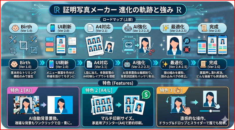 証明写真メーカーの機能紹介