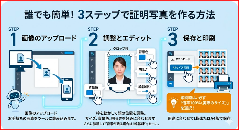 証明写真メーカーの使い方