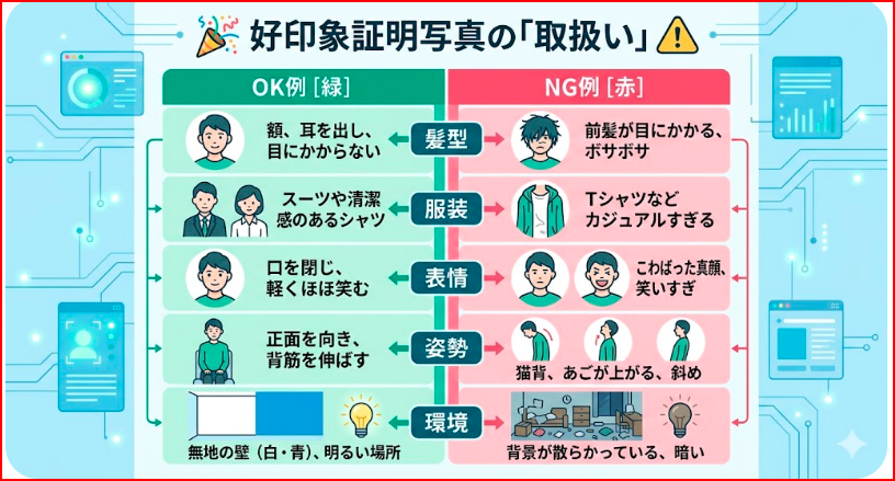 証明写真作成時の注意事項