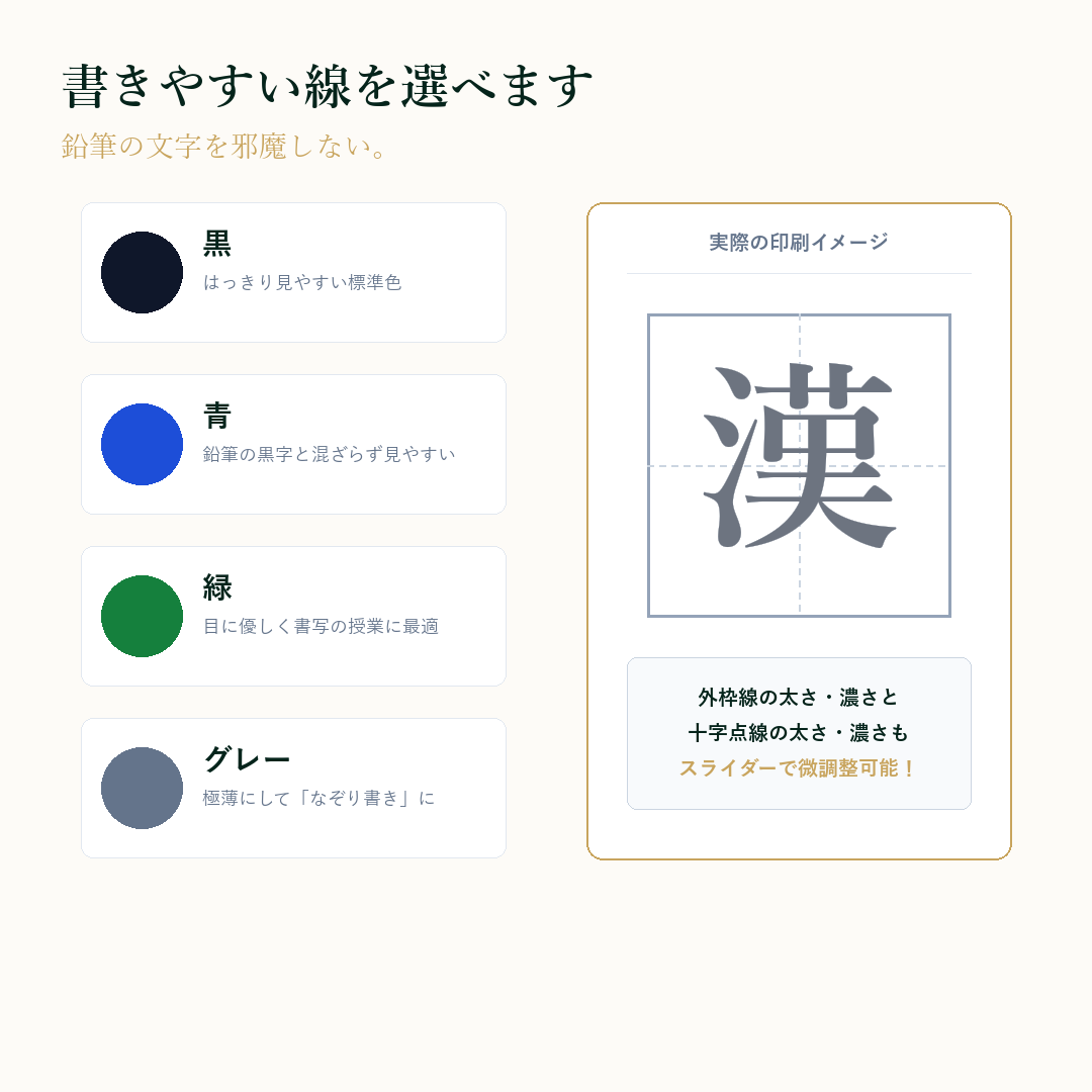 線の色・濃さ調整